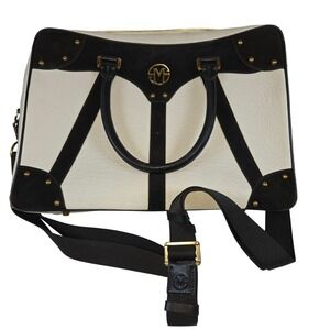 MV Travel Often In Style Satchel Bag Cream Black Gold Accents